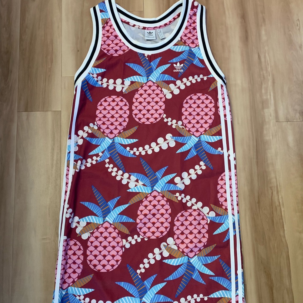 Adidas | Pineapple Jersey Midi Dress | Medium